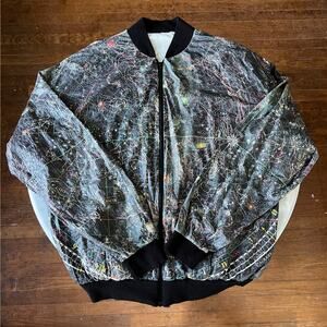 Vintage 80s 90s Astrology Zodiac Sign Print Lightweight Zippered Jacket